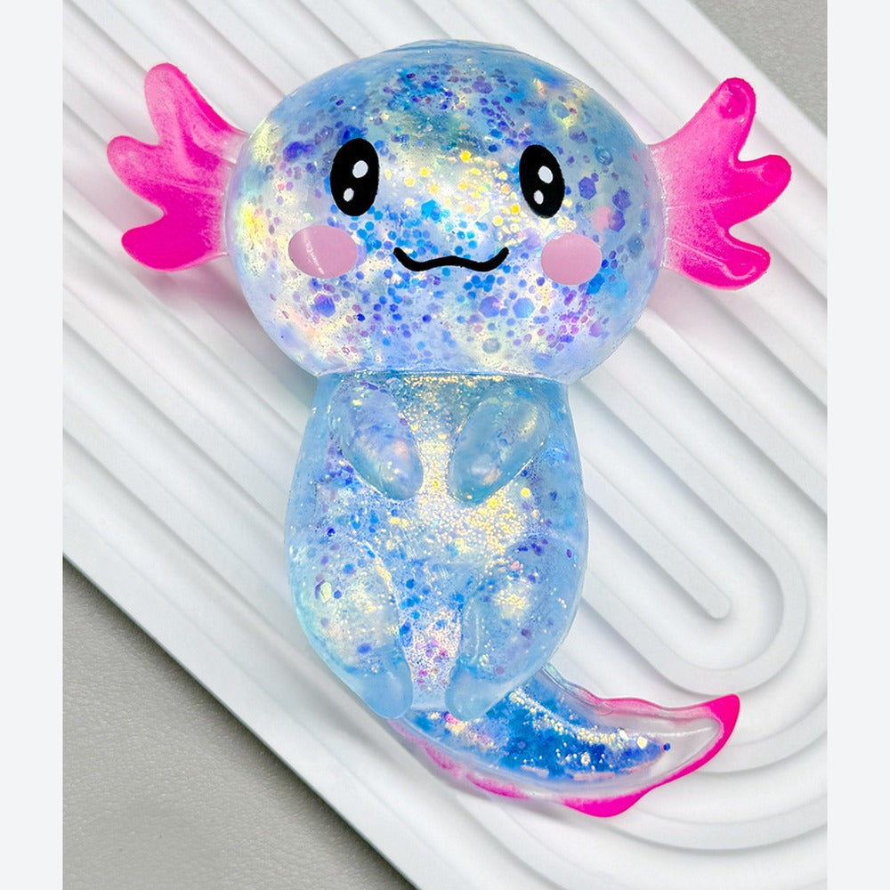 Axolotl Glitter Squishy, Slow-Rise Sensory Toy
