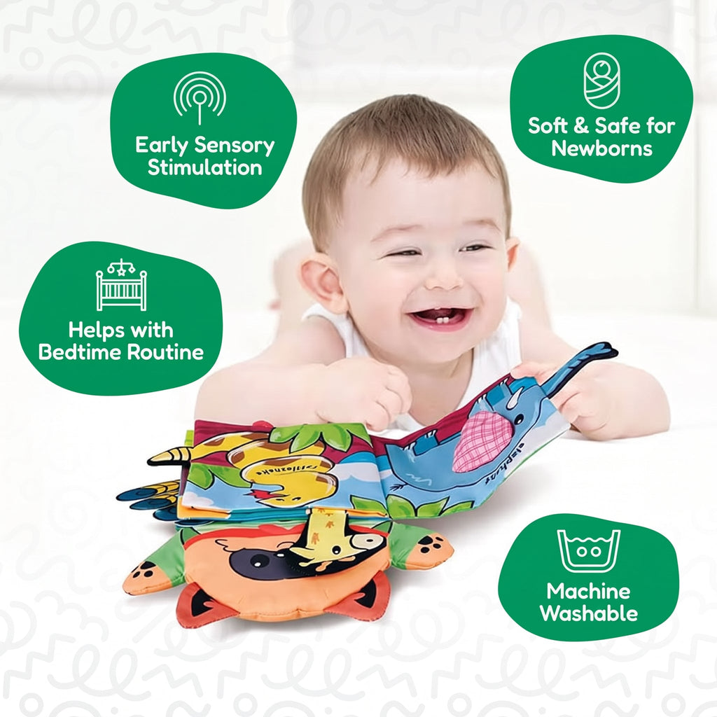 Baby Cloth Book with Jungle Animal Tail Design