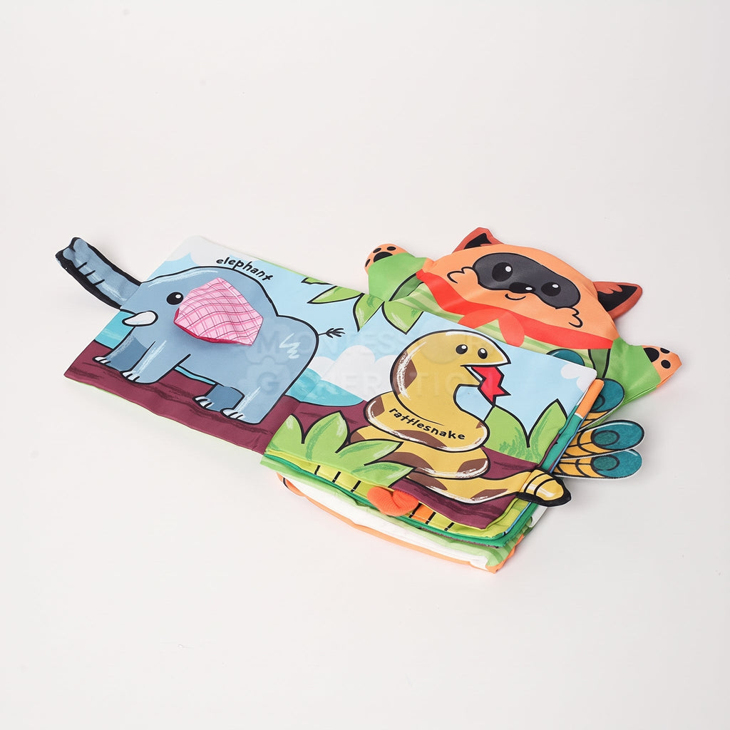 Baby Cloth Book with Jungle Animal Tail Design