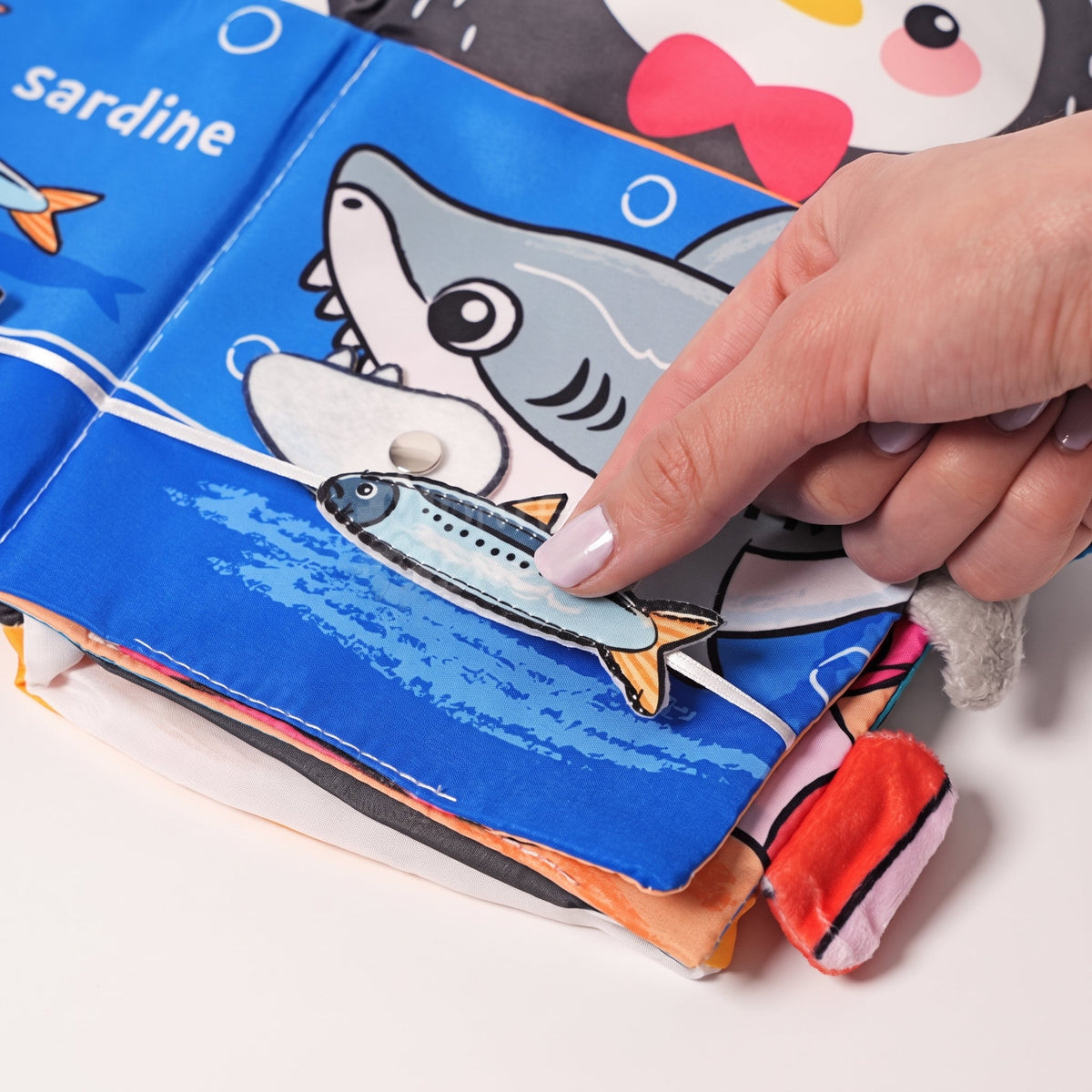 Baby Cloth Book with Jungle Animal Tail Design