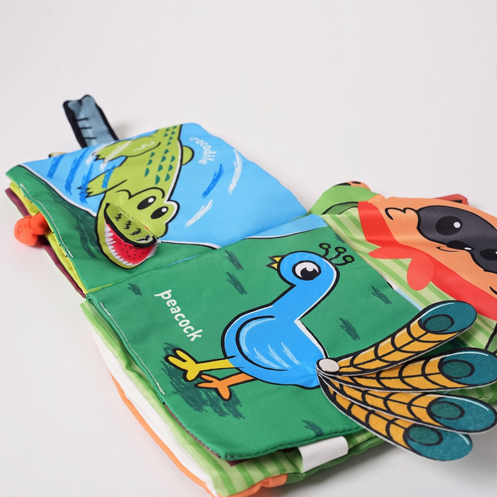 Baby Cloth Book with Jungle Animal Tail Design