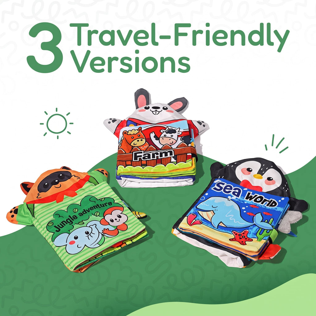 Baby Cloth Book with Jungle Animal Tail Design