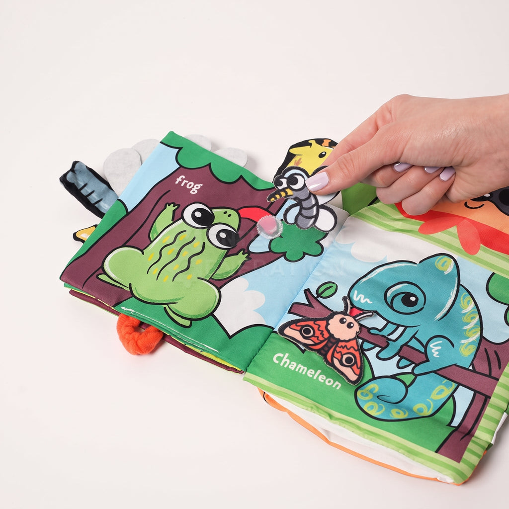 Baby Cloth Book with Jungle Animal Tail Design