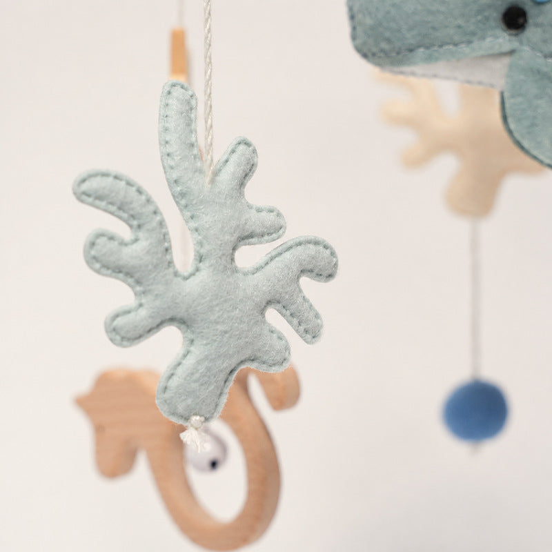 Baby Mobile Ocean Theme with Wooden Frame and Felt Sea Creatures