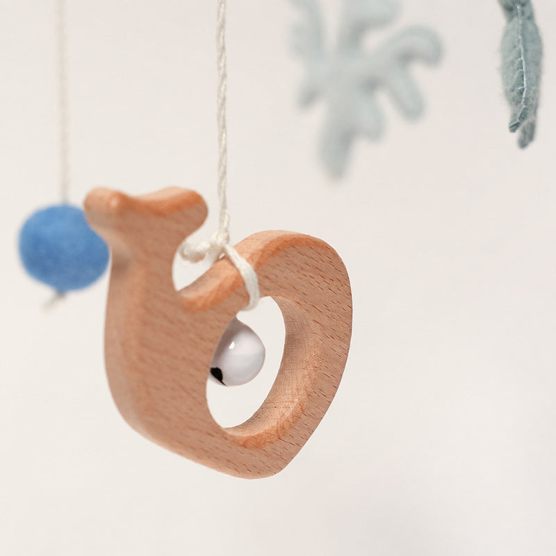 Baby Mobile Ocean Theme with Wooden Frame and Felt Sea Creatures