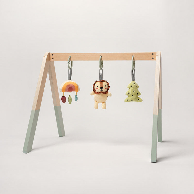 Baby Play Gym with Wooden Arch and Hanging Toys