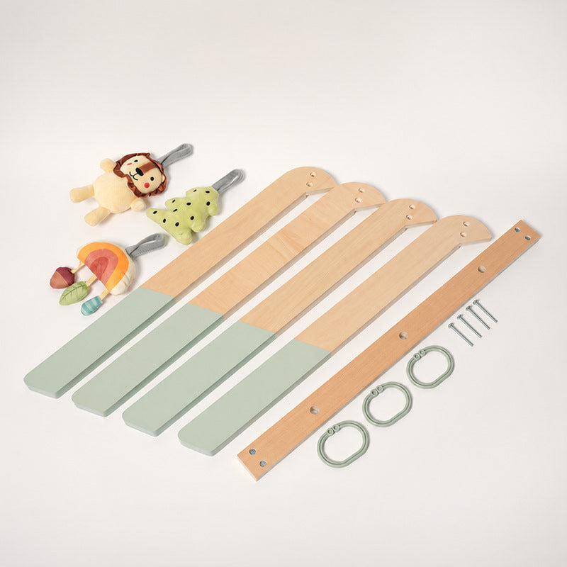 Baby Play Gym with Wooden Arch and Hanging Toys