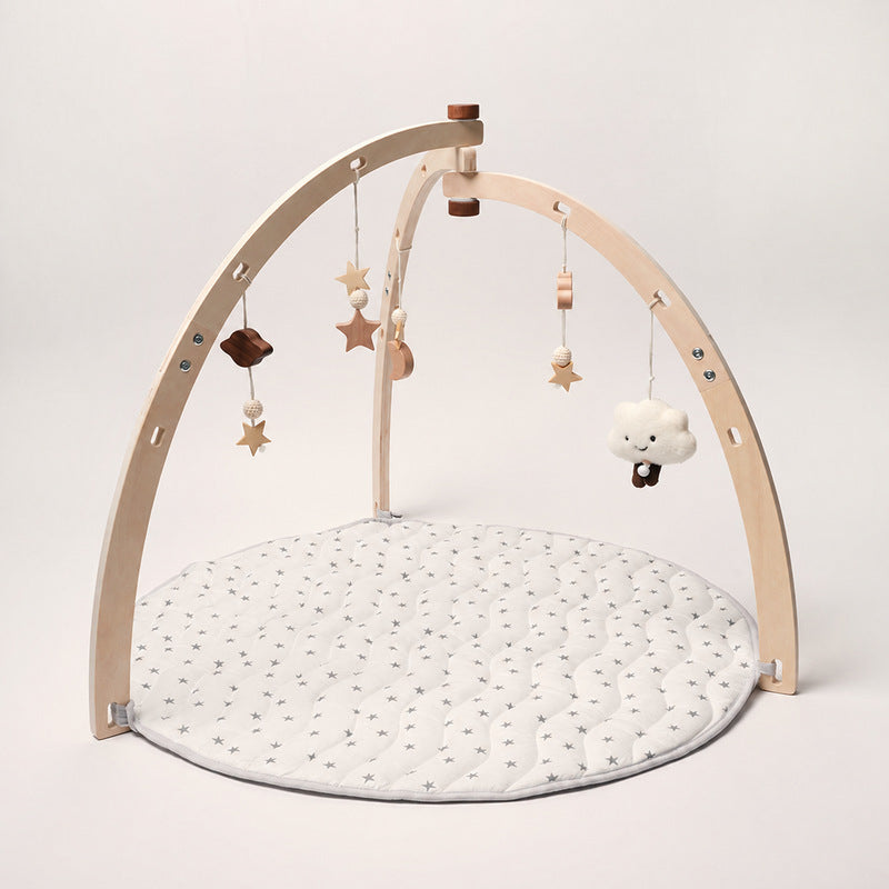 Baby Play Gym with Wooden Arch and Padded Star Mat
