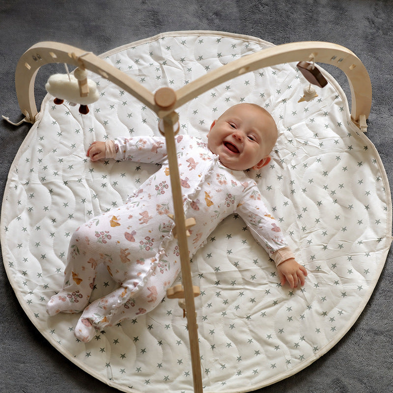 Baby Play Gym with Wooden Arch and Padded Star Mat