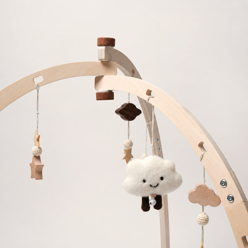 Baby Play Gym with Wooden Arch and Padded Star Mat