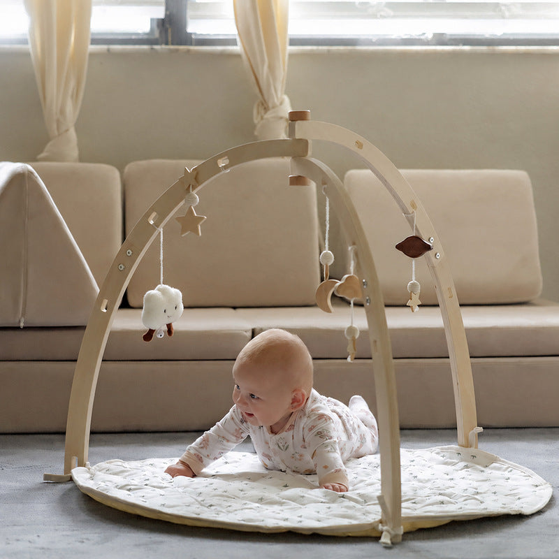 Baby Play Gym with Wooden Arch and Padded Star Mat