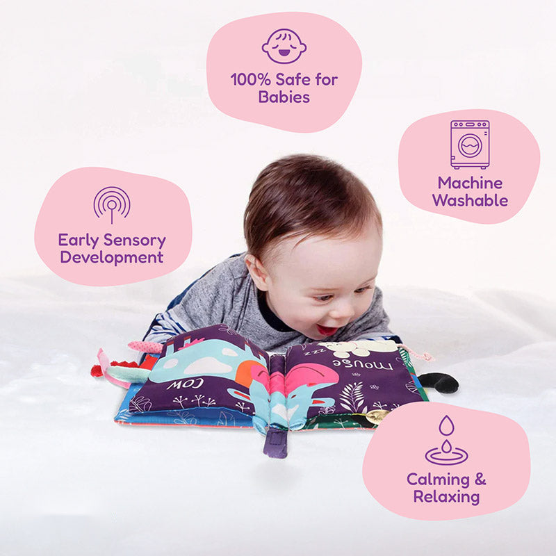 Baby Sensory Book with Textured Tabs and Jungle Animals