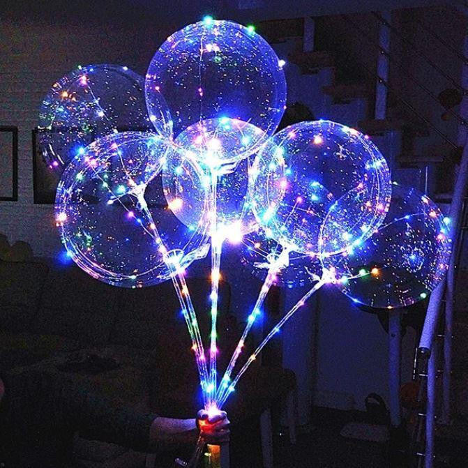 LED Balloon Transparent with Multi-Color Light String