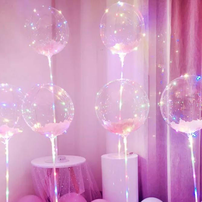 LED Balloon Transparent with Multi-Color Light String