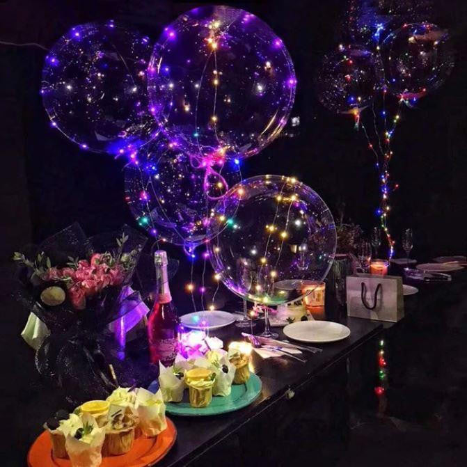 LED Balloon Transparent with Multi-Color Light String
