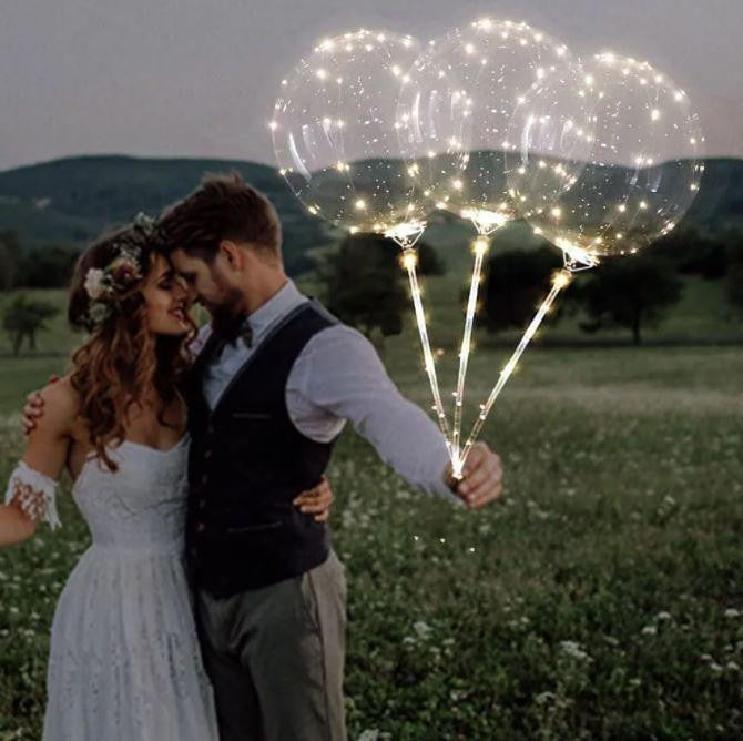 LED Balloon Transparent with Multi-Color Light String