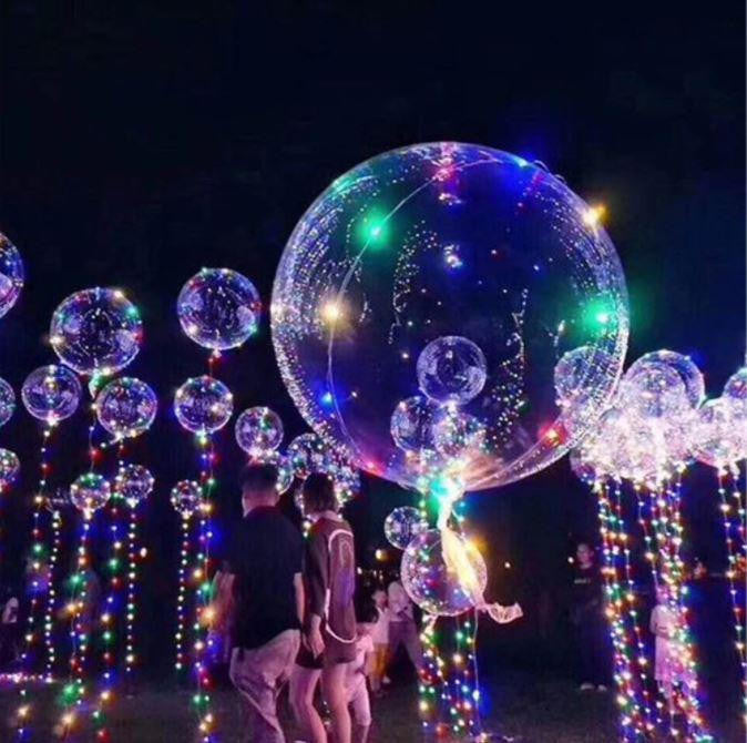 LED Balloon Transparent with Multi-Color Light String