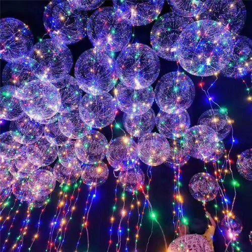 LED Balloon Transparent with Multi-Color Light String