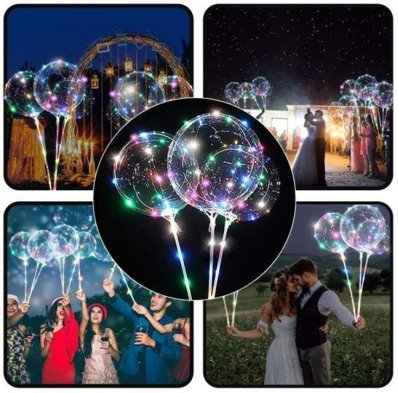 LED Balloon Transparent with Multi-Color Light String