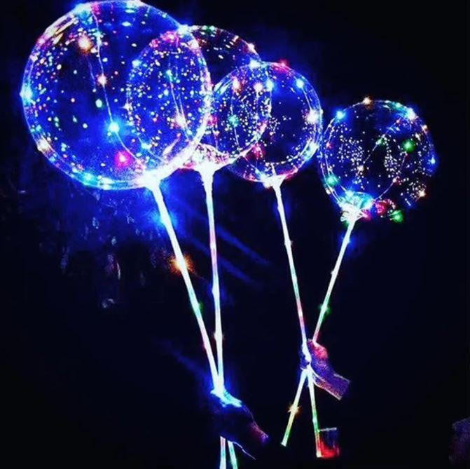 LED Balloon Transparent with Multi-Color Light String
