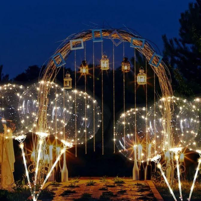LED Balloon Transparent with Multi-Color Light String