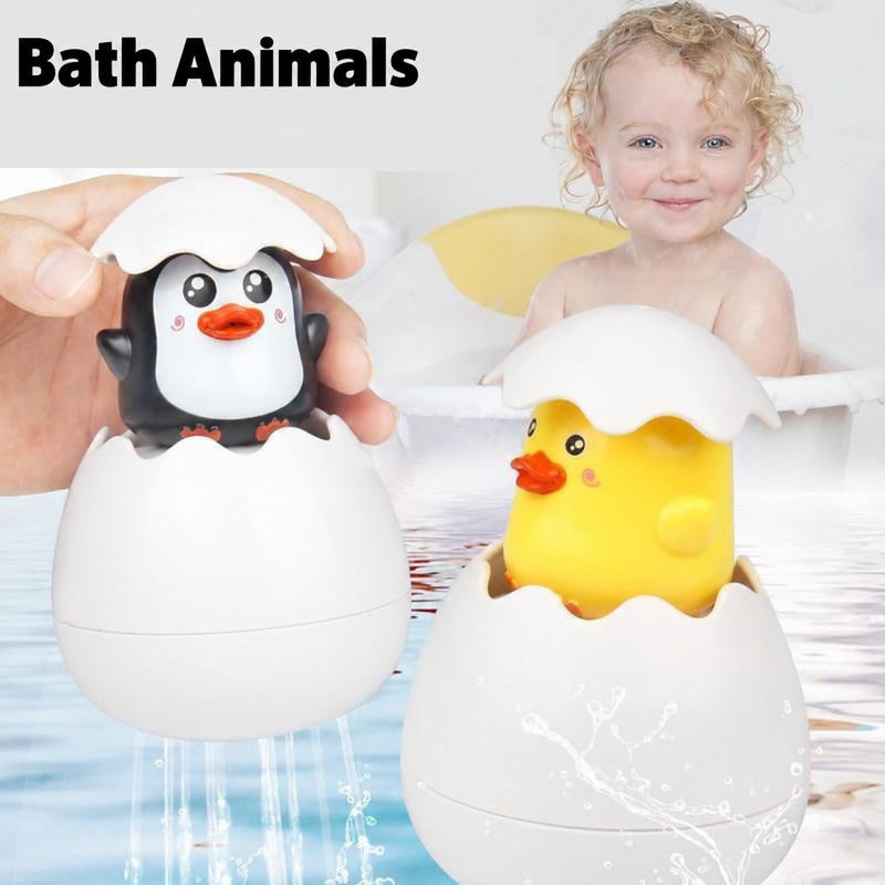 Bath Toy Eggs with Water Spraying Animals for Toddlers