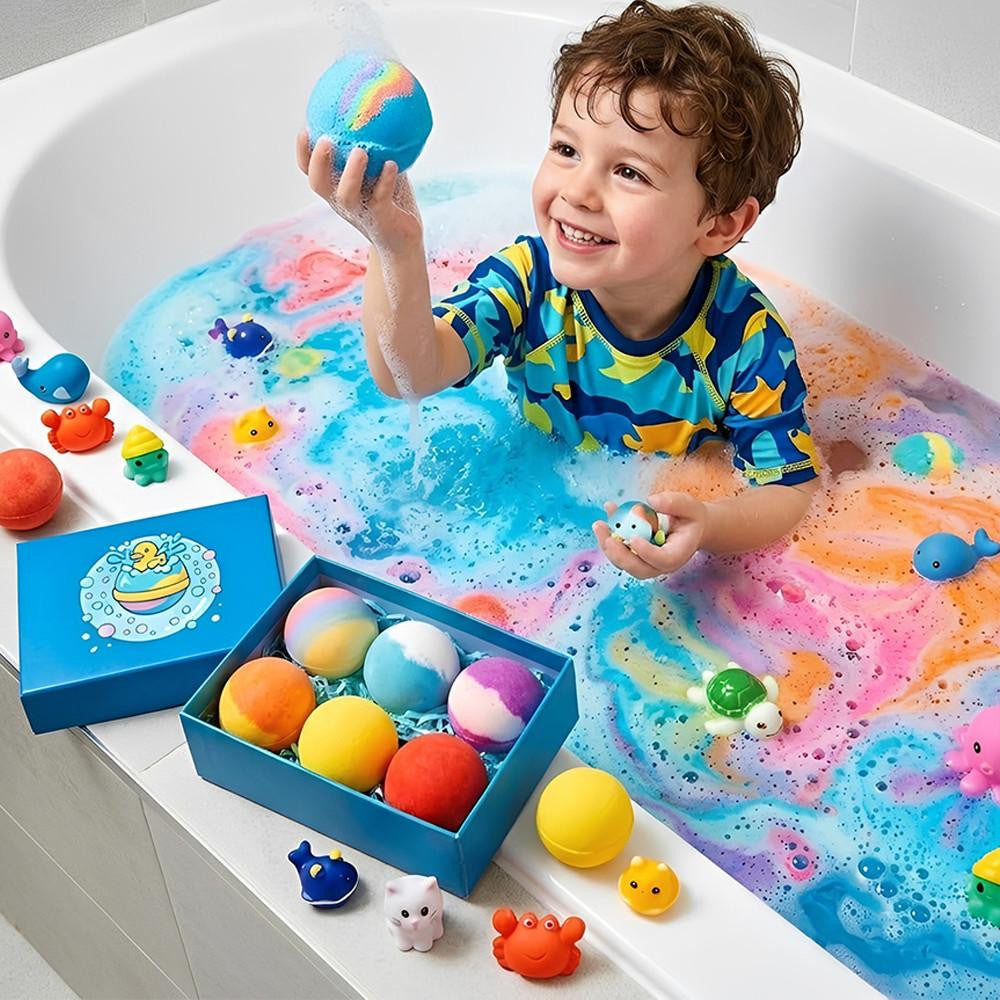 Bath Bombs for Kids with Ocean Toy Surprises (Set of 12)