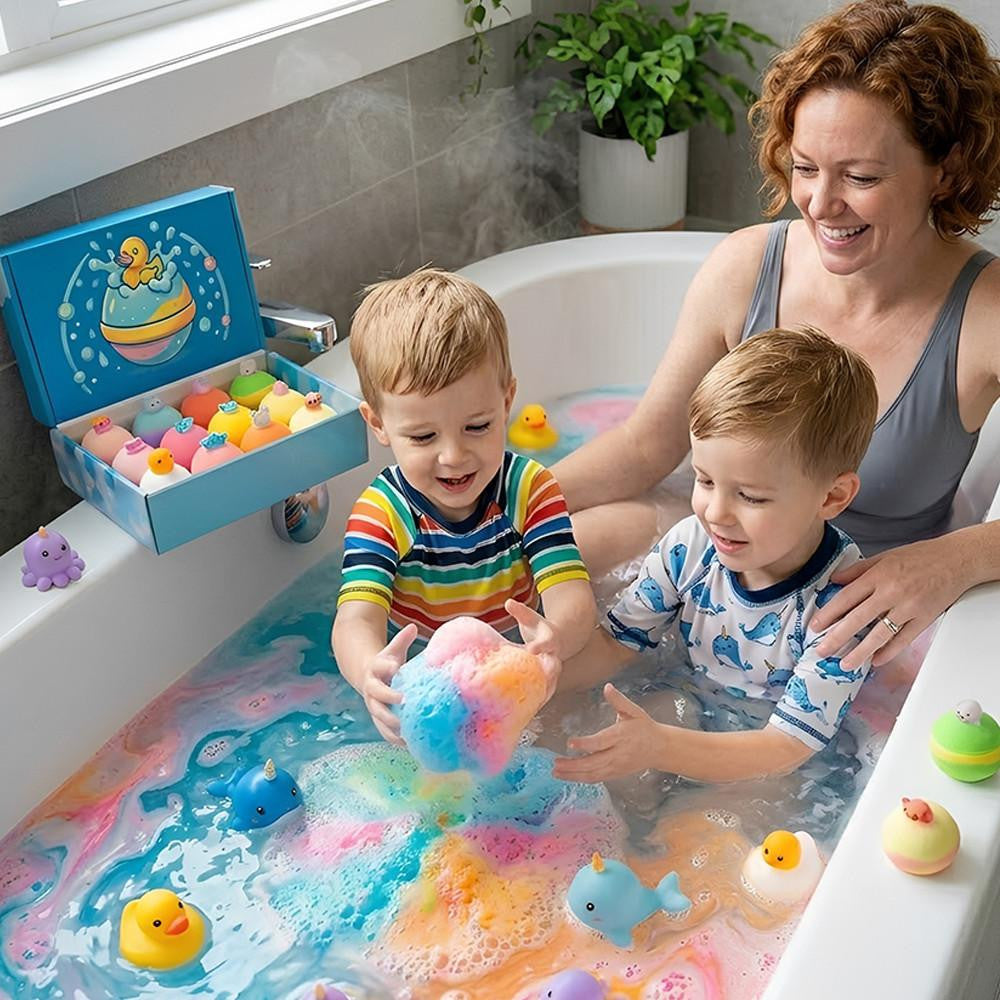Bath Bombs for Kids with Ocean Toy Surprises (Set of 12)
