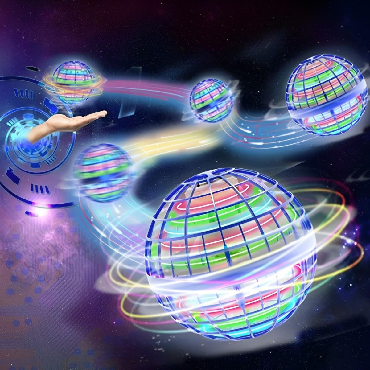 Flying Ball Toy with LED Lights and Hover Technology