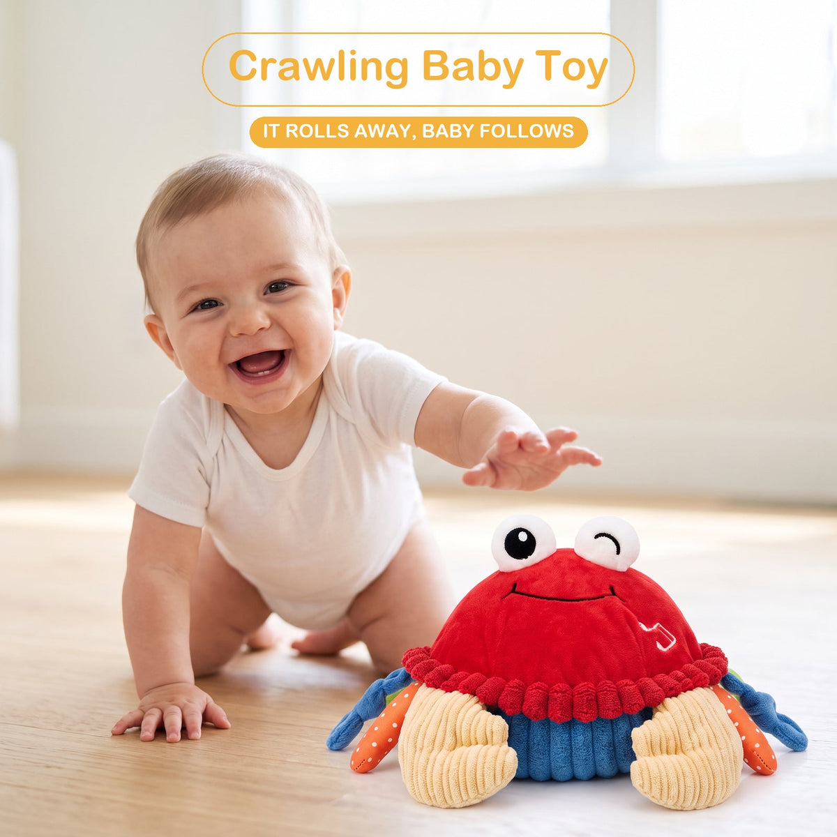 Musical Bouncing Crab Plush, Repeats Baby First Words
