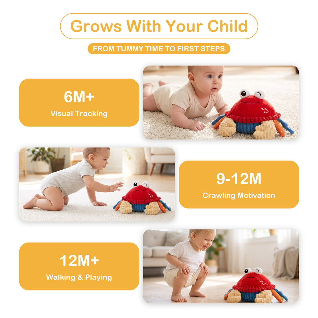 Musical Bouncing Crab Plush, Repeats Baby First Words