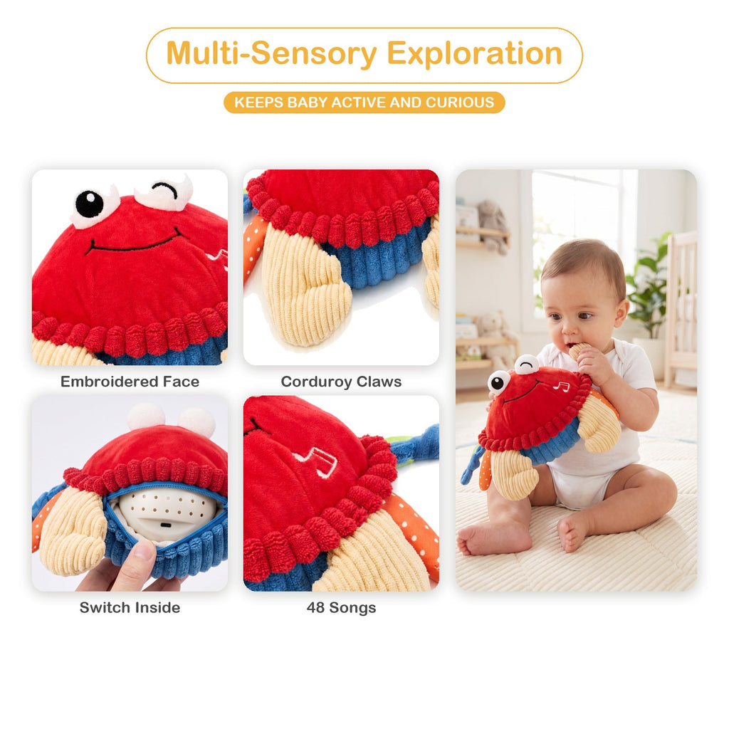 Musical Bouncing Crab Plush, Repeats Baby First Words