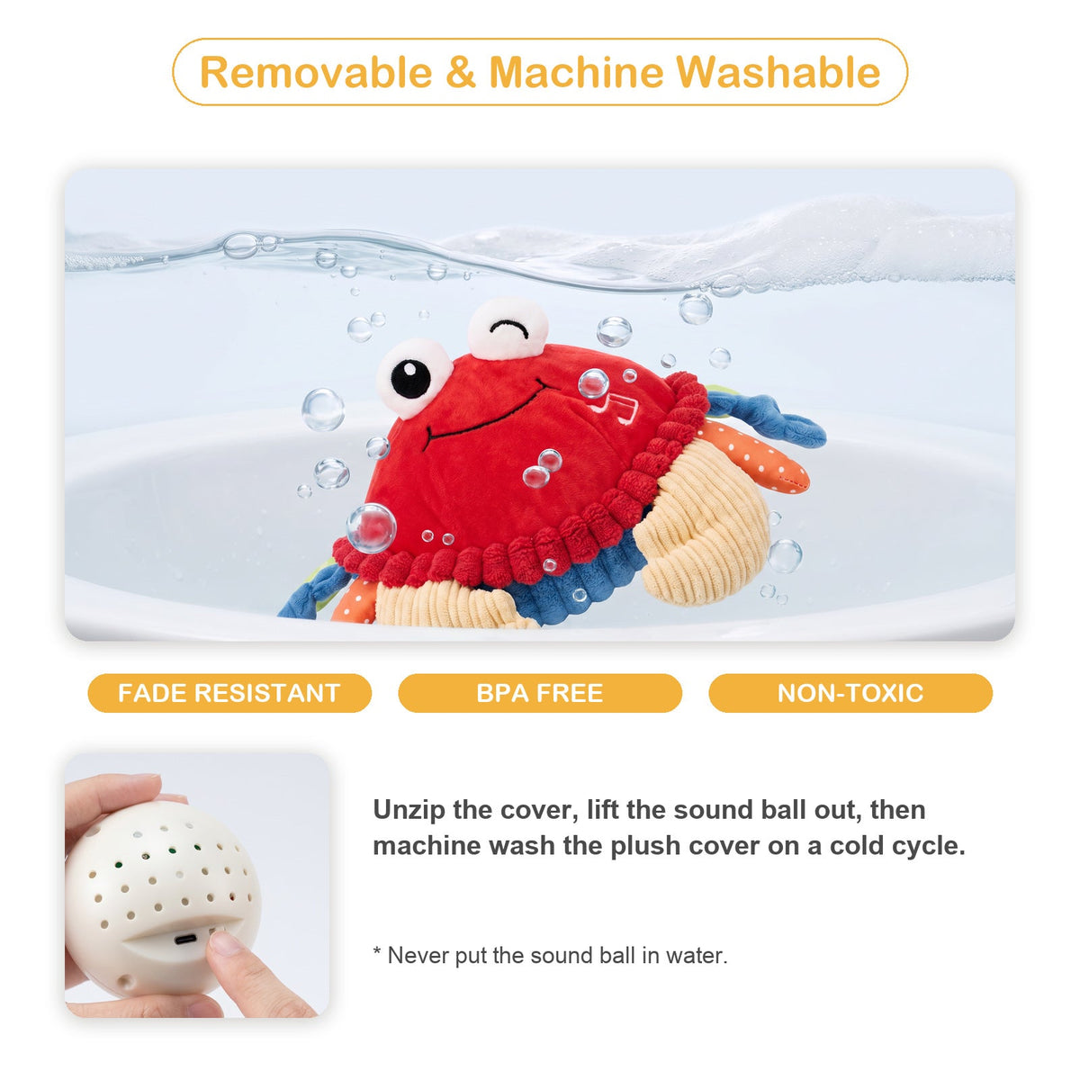 Musical Bouncing Crab Plush, Repeats Baby First Words