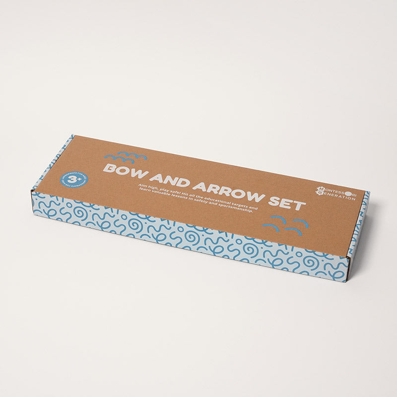Wooden Bow and Arrow Toy with Soft-Tip Arrows and Target