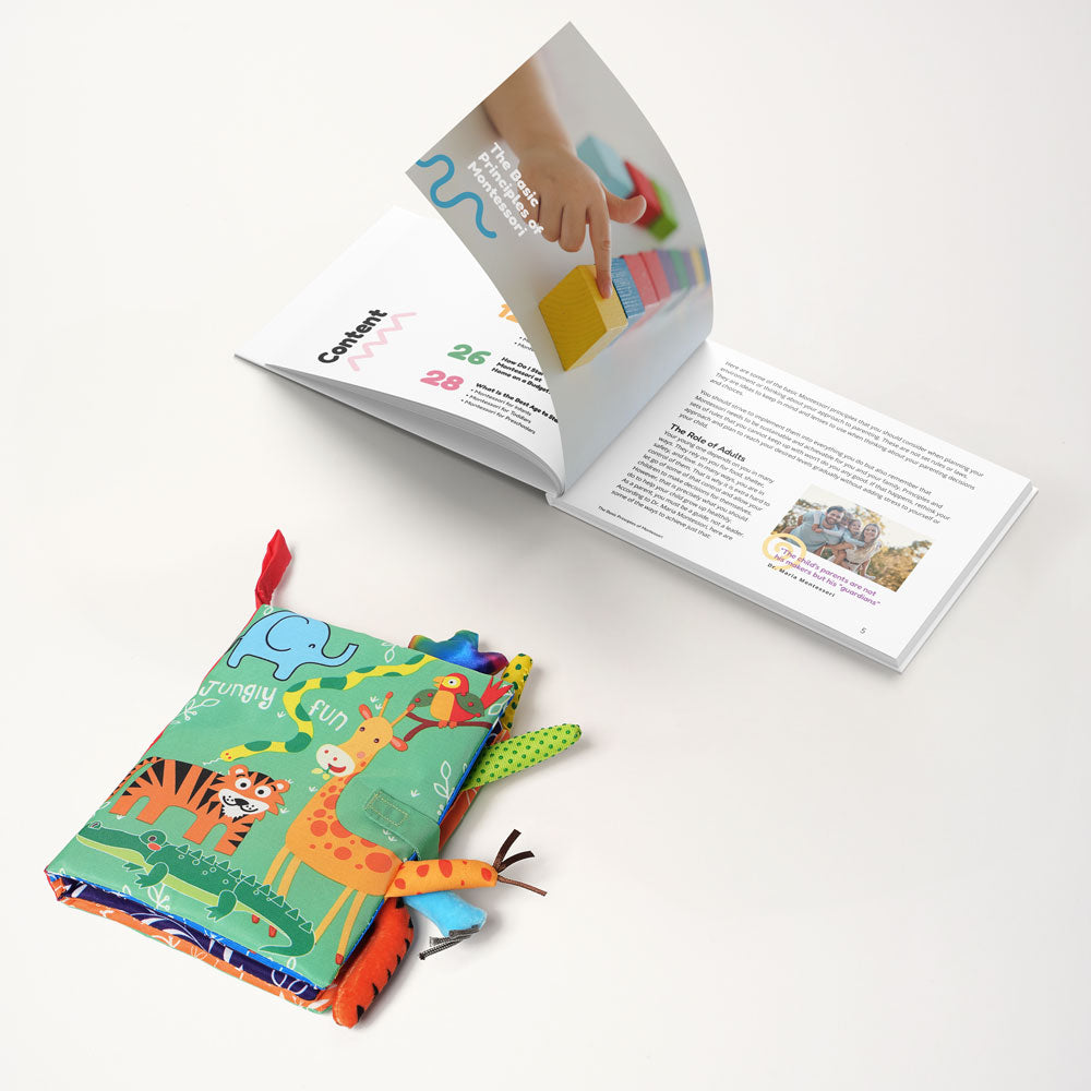 Baby Sensory Book with Textured Tabs and Jungle Animals