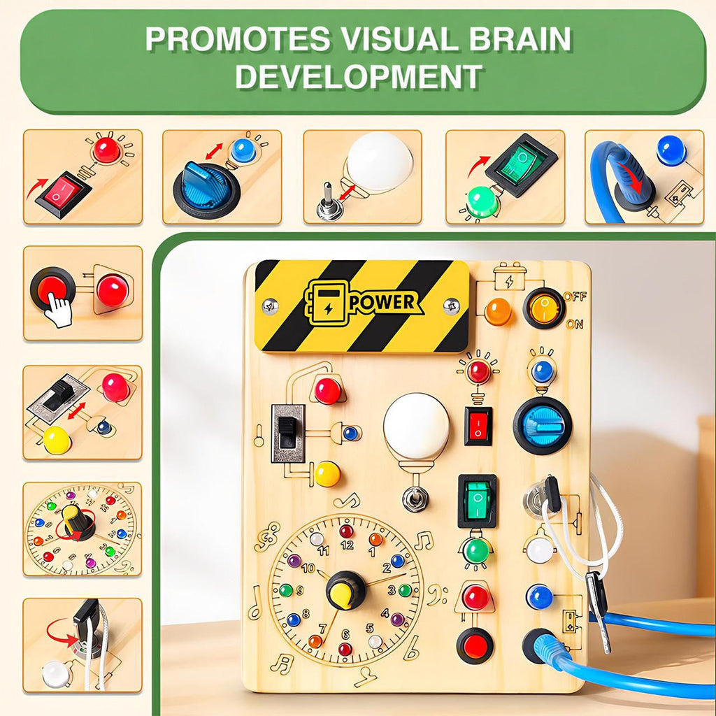 Busy Board with Lights and Switches for Toddlers