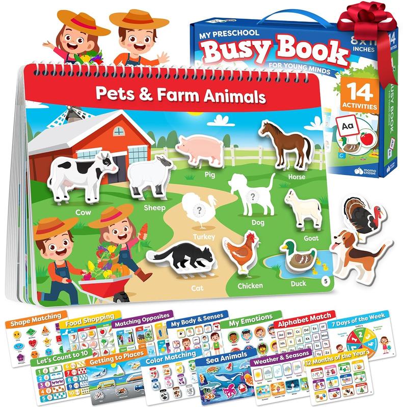 Preschool Busy Book, 14 Montessori Activities With Farm Animals