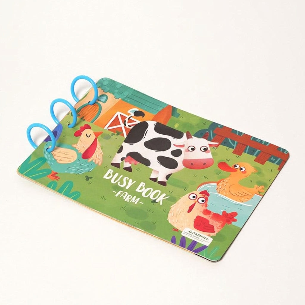 Busy Book for Toddlers with Farm Animals and Learning Activities