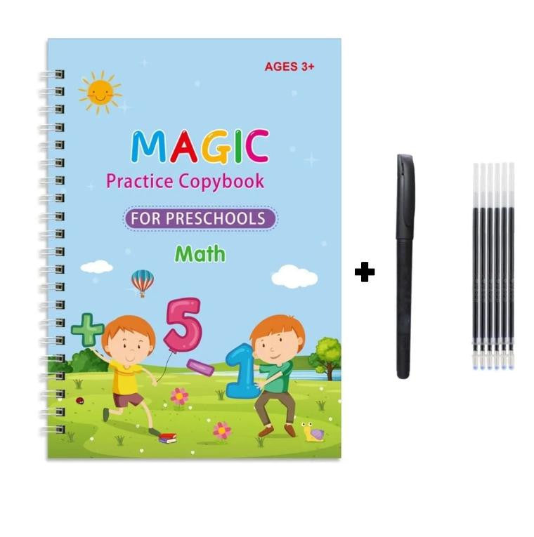 Reusable Magic Copybook with Pen and Refills for Preschoolers