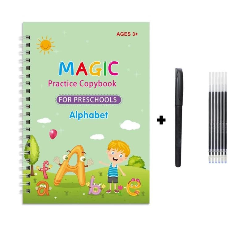 Reusable Magic Copybook with Pen and Refills for Preschoolers