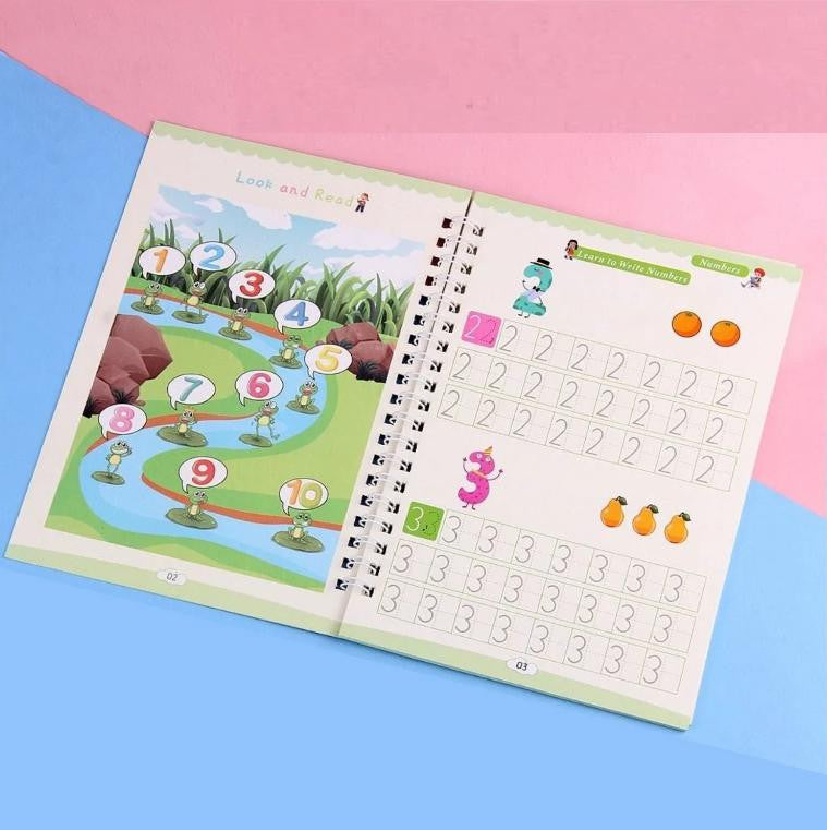 Reusable Magic Copybook with Pen and Refills for Preschoolers