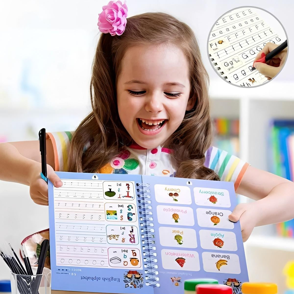 Magic Writing Notebook Set with Reusable Pages for Kids