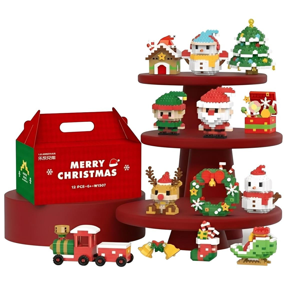 Christmas Advent Calendar Building Kit, 12 Mini Brick Models