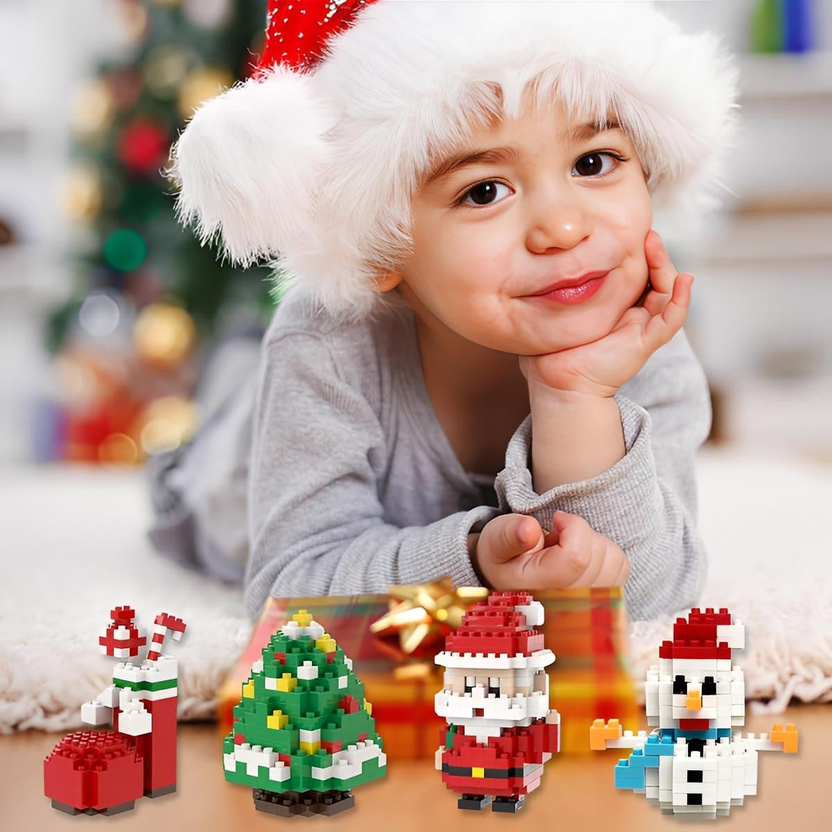 Christmas Advent Calendar Building Kit, 12 Mini Brick Models