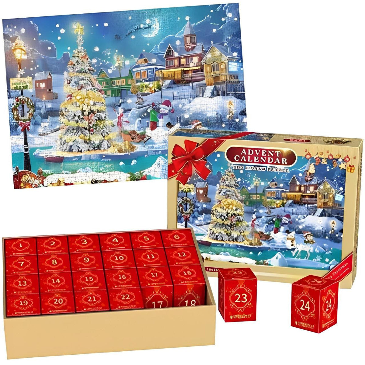 Advent Calendar Puzzle 1008 Pieces with Christmas Village Scene