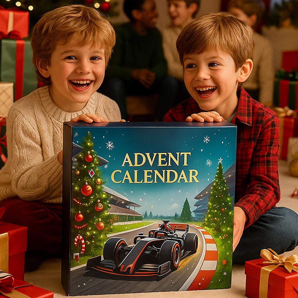 Racing Advent Calendar with 24 Toy Cars and Driver Figures