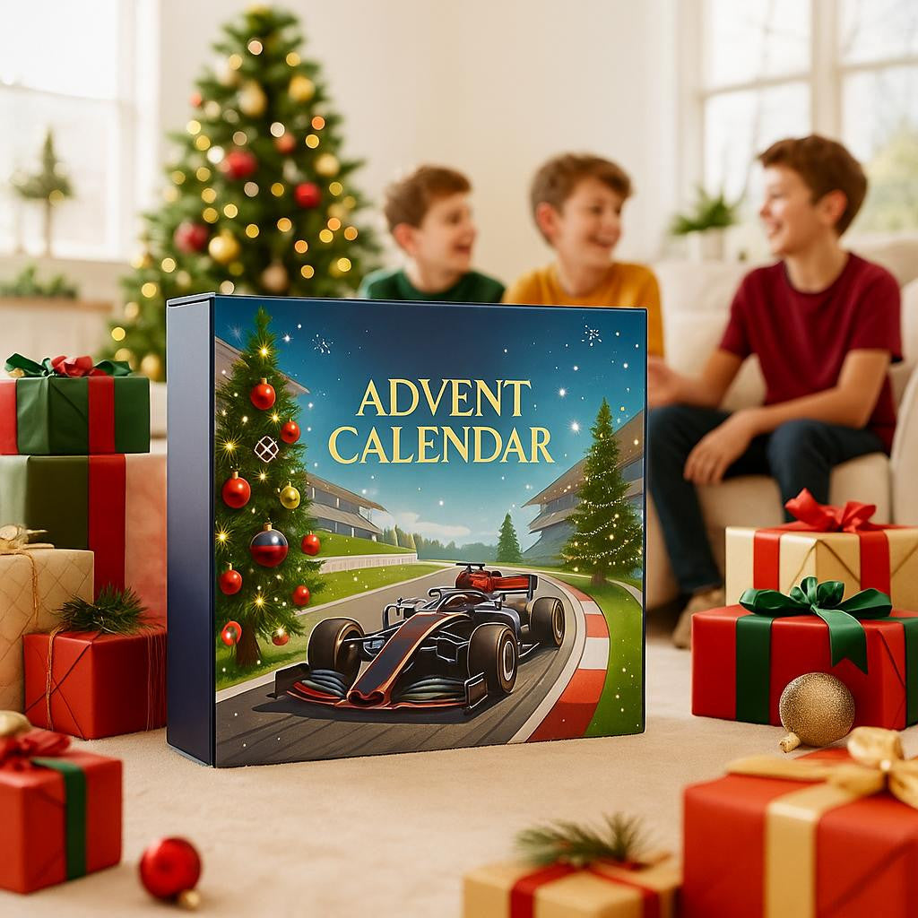 Racing Advent Calendar with 24 Toy Cars and Driver Figures