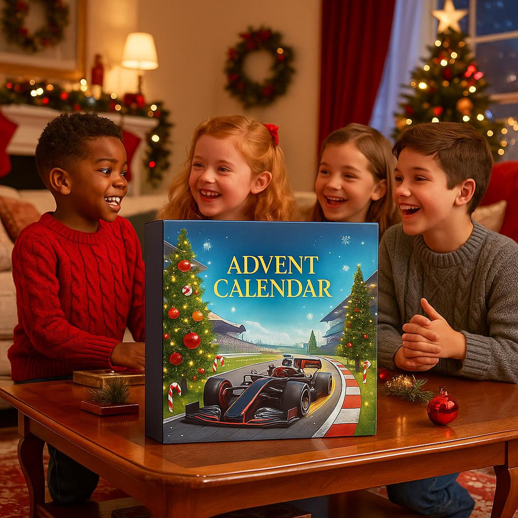 Racing Advent Calendar with 24 Toy Cars and Driver Figures
