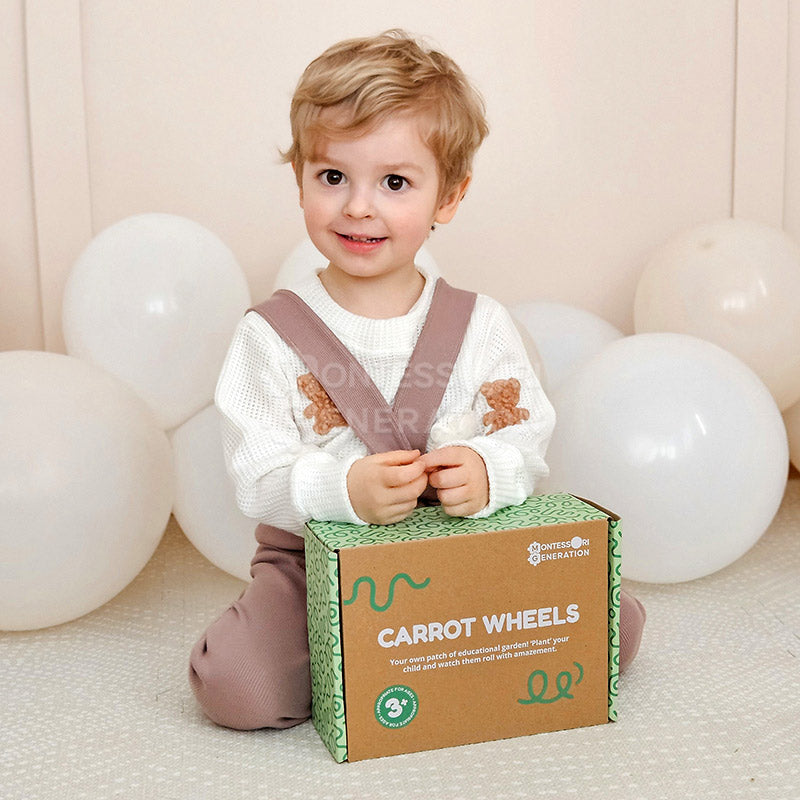 Wooden Shape Sorter Cart with Magnetic Worms and Vegetables