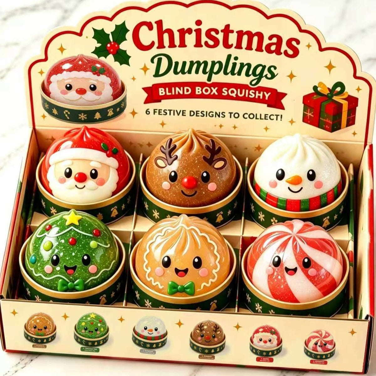Christmas Dumpling Squishy, Mystery Box